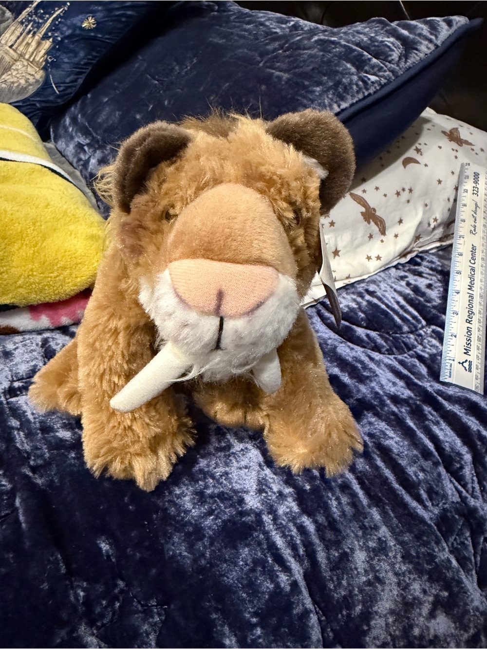 Plush Saber-Tooth Tiger Stuffed Animal - Brown